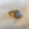 18KT Gold- Electroplated Ring with Opal Center Stone Size 5 | 4.11 grams