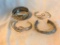 Lot of 4 Misc. Silver-Toned Cuff Bracelets