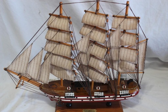 Wood With Cloth sails and Rigged Sailing Ship the Continental