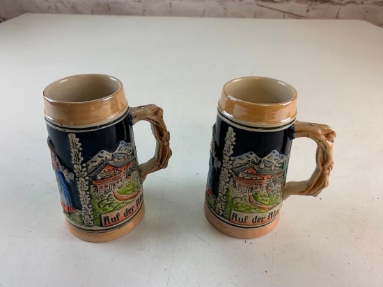 Lot of 2 Vintage Western German Beer Steins