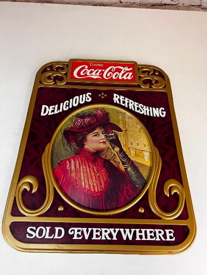 Drink Coca-Cola Delicious Refreshing Sold Everywhere Plastic Sign