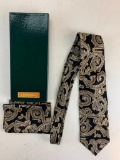 Stefano Ricci 100% Silk Tie with Matching Silk Pocket Square and box