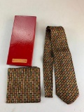 Stefano Ricci 100% Silk Tie with Matching Silk Pocket Square and box