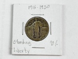 1916-1930 Standing Liberty 90% Silver Coin