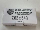 Red Army Standard 7.62 x 54R 148 GR FMJ Ammunition Box of 20