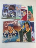 Lot of 8 Legends Sports Memorabilia Magazines with Uncut Sheets Of Cards