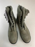 Sage green suede and canvas hot weather steel toe combat boots NEW Sz. 14R