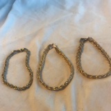 Lot of 3 Misc. 14KT Gold-Filled Chain Bracelets