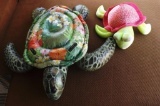 Turtle pool float and Stuffed turtle large