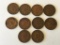 Lot of 10 Canada One Cent Copper Coins: 1938, (3) 1940, (3) 1941, 1942 and (2) 1945