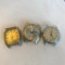 Lot of 3 Similar Gold-Toned and Silver-Toned Watch Clock Pieces