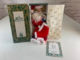 Vintage NORMAN ROCKWELL Scotty Plays Santa Christmas Porcelain Doll with box