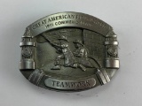 Great American Firefighter Teamwork 1991 Commemorative Belt Buckle