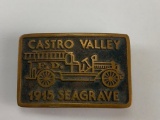 Castro Valley Fire Department 1915 Seagrave Brass Belt Buckle