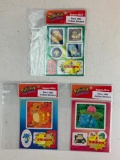 Lot of 3 SEALED Packs of 1999 Pokemon Artbox Stickers RARE