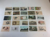 Lot of 25 Antique Used Postcards with Stamps 1909-1950