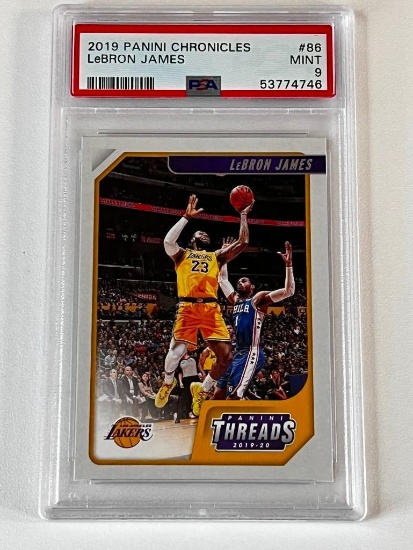 LEBRON JAMES 2019 Panini Chronicles Threads Basketball Card PSA Graded 9 MINT