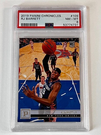 RJ BARRETT 2019 Panini Chronicles Basketball ROOKIE Card PSA Graded 8 NM-MINT