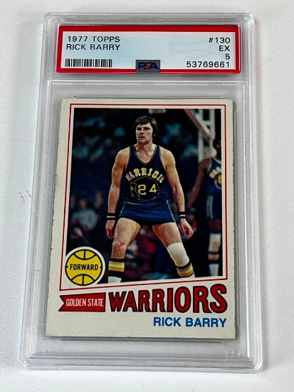 RICK BARRY Hall Of Fame 1977 Topps Basketball Card Graded PSA 5 EX