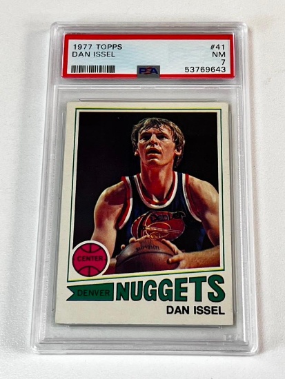 DAN ISSEL Hall Of Fame 1977 Topps Basketball Card Graded PSA 7 NM