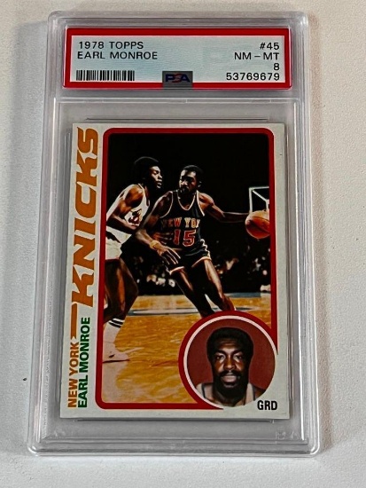 EARL MONROE Hall Of Fame 1978 Topps Basketball Card Graded PSA 8 NM-MT