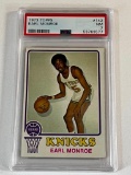 EARL MONROE Hall Of Fame 1973 Topps Basketball Card Graded PSA 7 NM