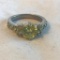 Sterling Silver Ring with Green and Clear Center Stones Size 8 | 4.86 grams
