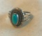 Sterling Silver Ring with Turquoise Center Stone Size 7 | 3.93 grams