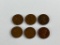 Lot of 6 Wheat Back Pennies 1944-1956