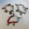 Lot of 3 Misc. Colorful Beaded Costume Charm Bracelets