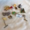 Lot of 10 Misc. Costume Brooches and Small Lapel Pins
