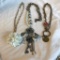 Lot of 3 Misc. Costume Necklaces with Various Pendants and Charms