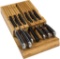 NEW Bamboo Knife Block Holds 12 Knives (Not Included)