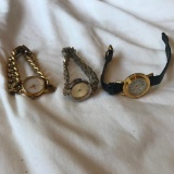 Lot of 3 Misc. Gold-Toned and Black Womens Watches (TIMEX, ALLUDE, AND MISC.)