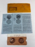 Franklin Mint History of the United States 1972 & 1973 Solid Bronze Coins NEW in package
