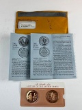 Franklin Mint History of the United States 1974 & 1975 Solid Bronze Coins NEW in package