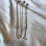 Lot of 2 Misc. Gold-Toned Necklaces with Small Pendants