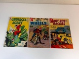 1960's 12 cents Comic Books- Hot Rod Racers, World Of Wheels and Undersea Agent