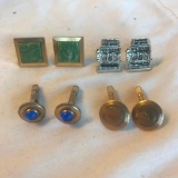 Lot of 4 Misc. Pairs of Gold-Toned and Silver-Toned Cufflinks