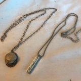 Lot of 2 Silver-Toned Costume Necklaces