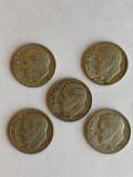 Five 1963 Roosevelt Dimes