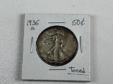 1936 S Walking Liberty Half Dollar 90% Silver