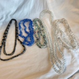 Lot of 5 Misc. Colorful Bohemian Glass and Semi-Precious Stone Beaded Necklaces