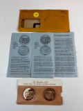 Franklin Mint History of the United States 1970 & 1971 Solid Bronze Coins NEW in package