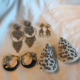 Lot of 4 Pairs of Misc. Clip-On Costume Earrings