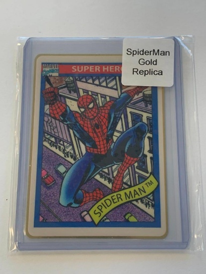 SPIDER-MAN Limited Edition 1990 Replica Gold Metal Novelty Card