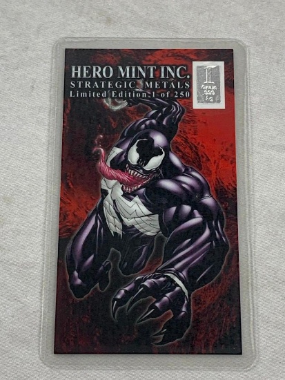 VENOM Hero Mint Strategic Metals Card with 1 Grain of Fine Silver Limited Edition of 250