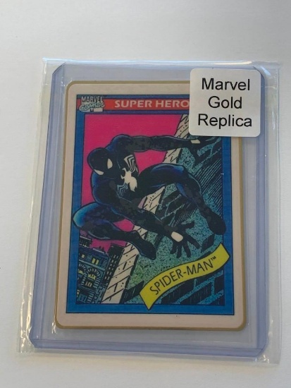 SPIDER-MAN Black Costume Limited Edition 1990 Replica Gold Metal Novelty Card