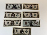 Lot of 7 Novelty Paper Notes Bill Banknotes