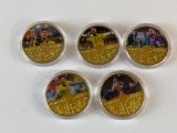 Set of 5 Neymar Da Silva Santos Jr Limited Edition Novelty Tokens Coins